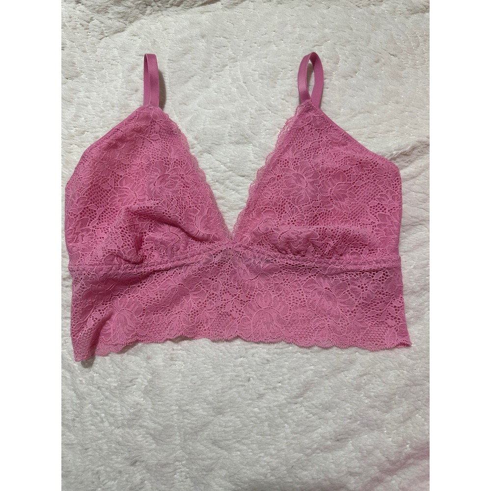 Old Navy Womens Pink Floral Lace Bralette Adjustable Straps Size M